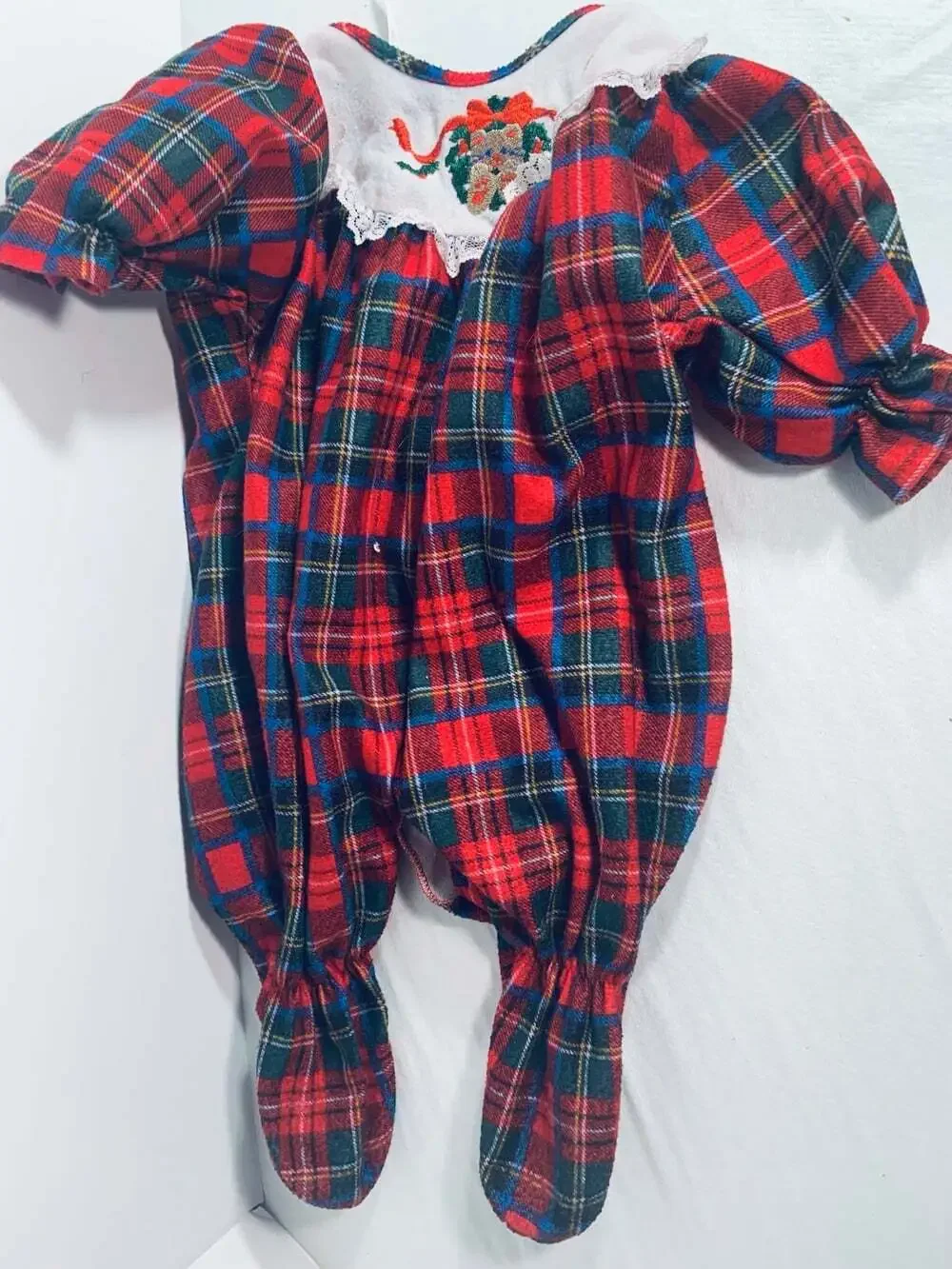 Vintage Little Me Christmas Flannel One Piece outfit baby